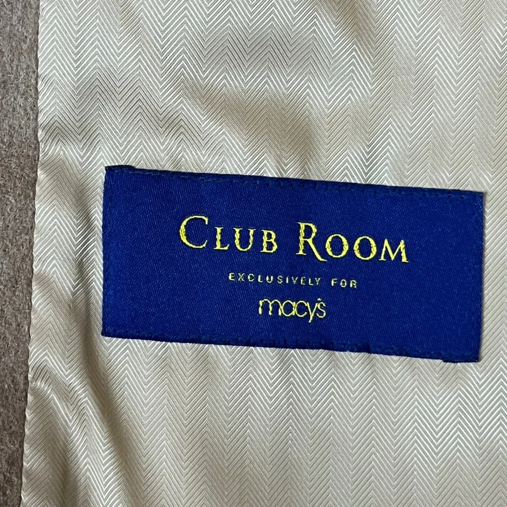 Club Room Mens Camel Hair Wool Blazer‎ Sport Coat Tan Brown 2-Button